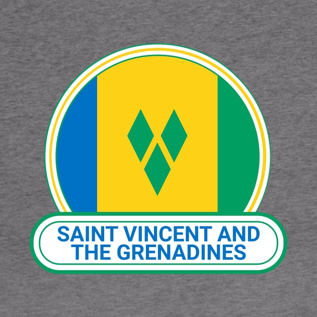 Saint Vincent and the Grenadines Country Badge - Saint Vincent and the Grenadines Flag by Yesteeyear